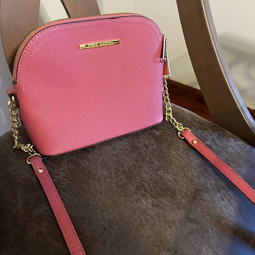 Steve Madden Pink Crossbody Bag with Gold Accents